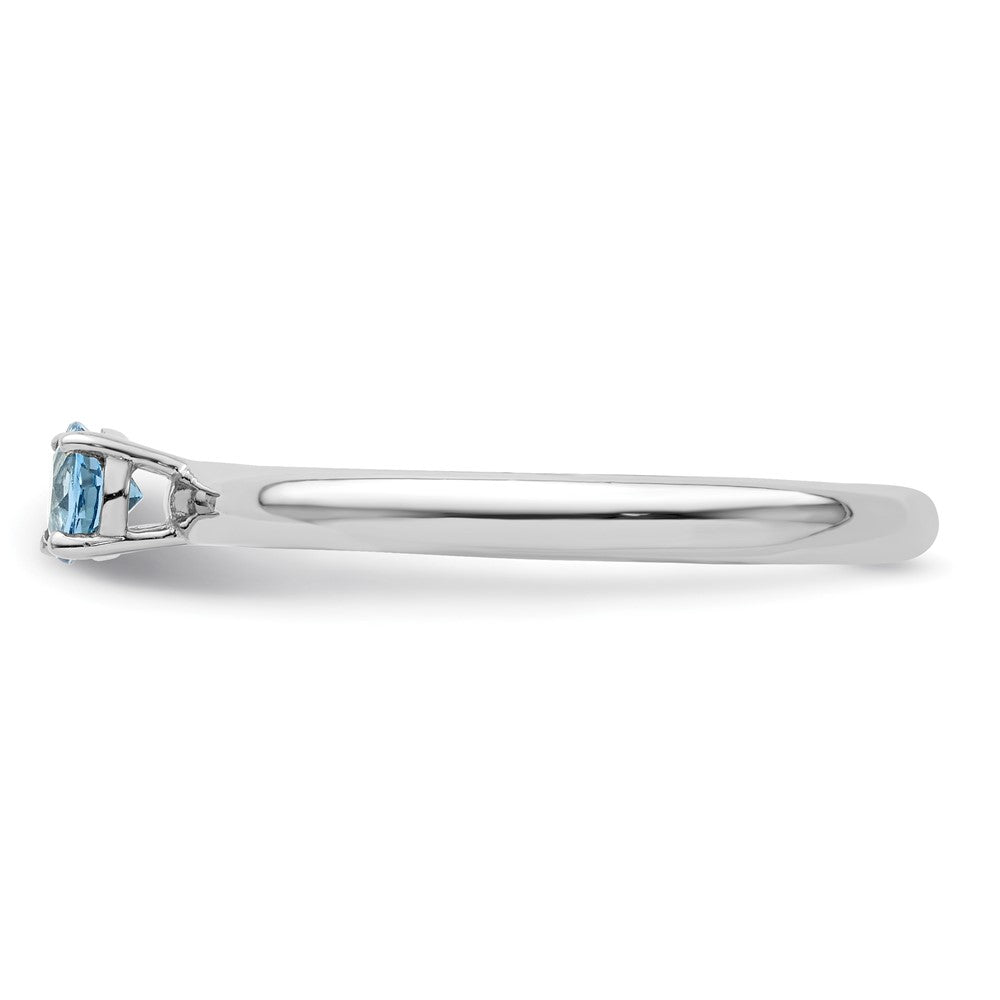 Sterling Silver Stackable Expressions Rhodium Blue Topaz Ring