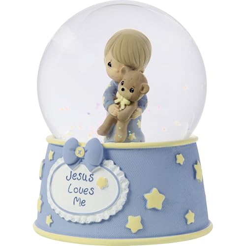 Precious Moments, Jesus Loves Me, Resin/Glass Snow Globe, Boy, Musical, 132103