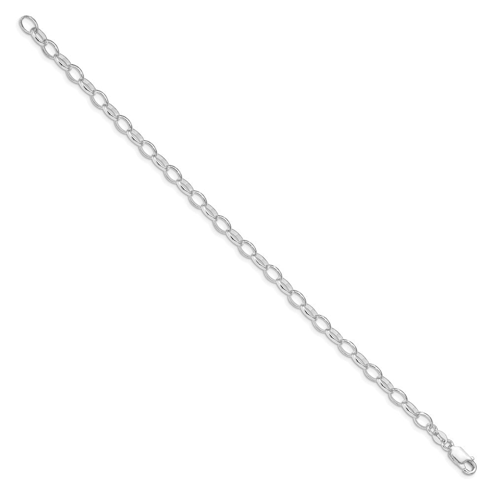 Amore La Vita Sterling Silver Rhodium-plated Polished 5mm 8 inch Rolo with Lobster Clasp Charm Bracelet 8 inches