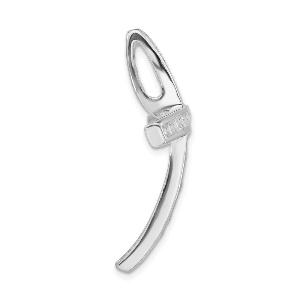 Sterling Silver CZ Cross Slide Pendant