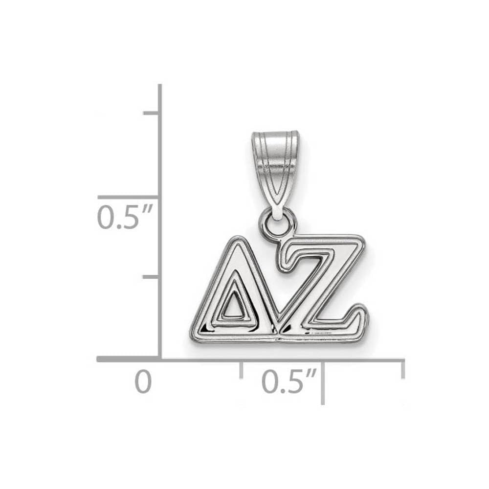 Sterling Silver Official Licensed Greek Sororities Delta Zeta (??) Medium Pendant