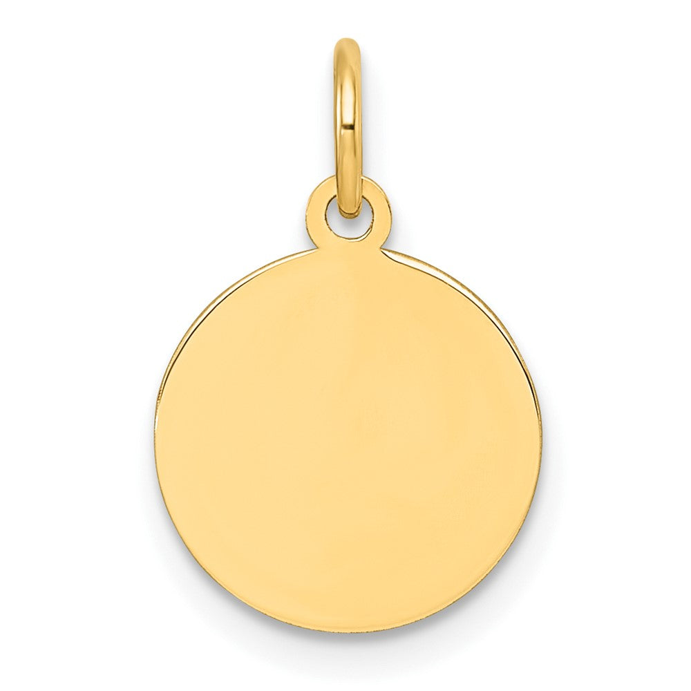 10K Plain .018 Gauge Circular Engravable Disc Charm