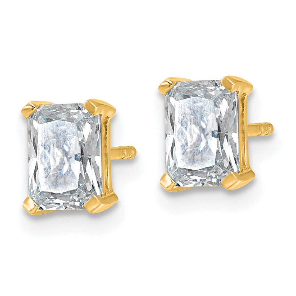 14ky Radiant 5mm Post Earring Mountings