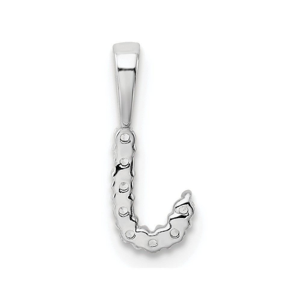 14k White Gold 1/10 carat Lab Grown Diamond VS/SI+ G+ Letter J Initial Pendant