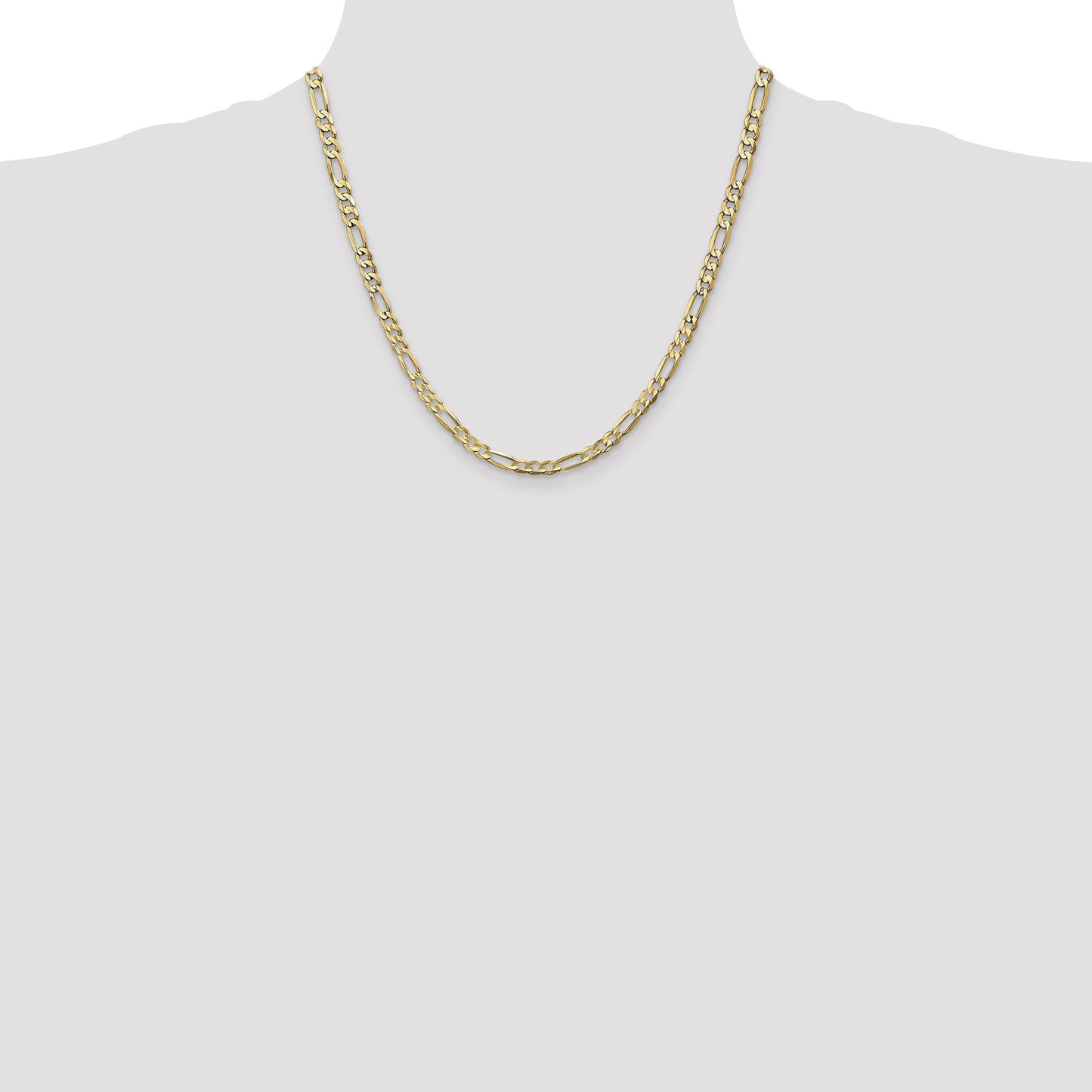 14K 20 inch 4.5mm Concave Open Figaro with Lobster Clasp Chain