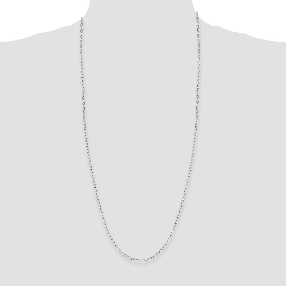 Sterling Silver 2.75mm Elongated Open Link Chain 30 Inches