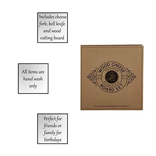 Santa Barbara Design Studio TableSugar Cardboard Book Gift Set, 3-Piece, Wood Cheese Board