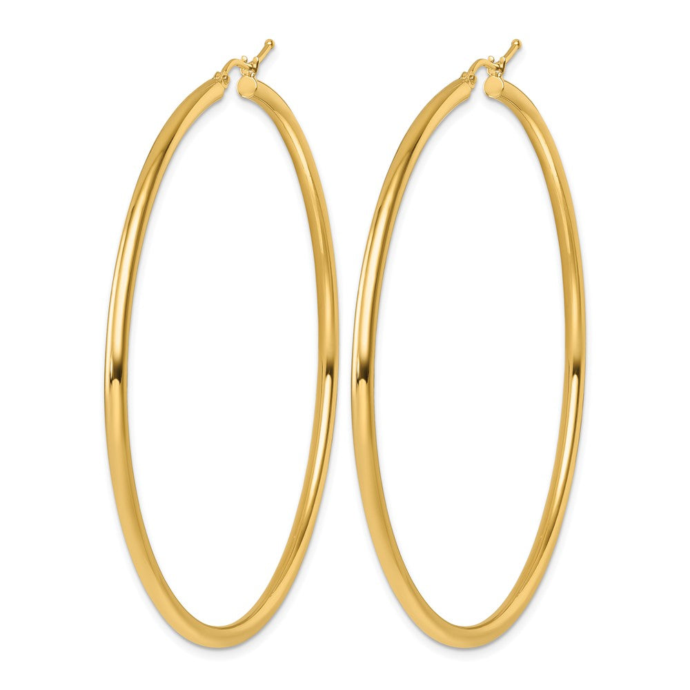 14K Gold Polished 2.5mm Hoop Earrings