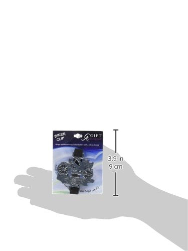 Silver-tone BIKERS GUARDIAN ANGEL Sentiment Bike Clip with Hook and Loop Fastener QGM17288