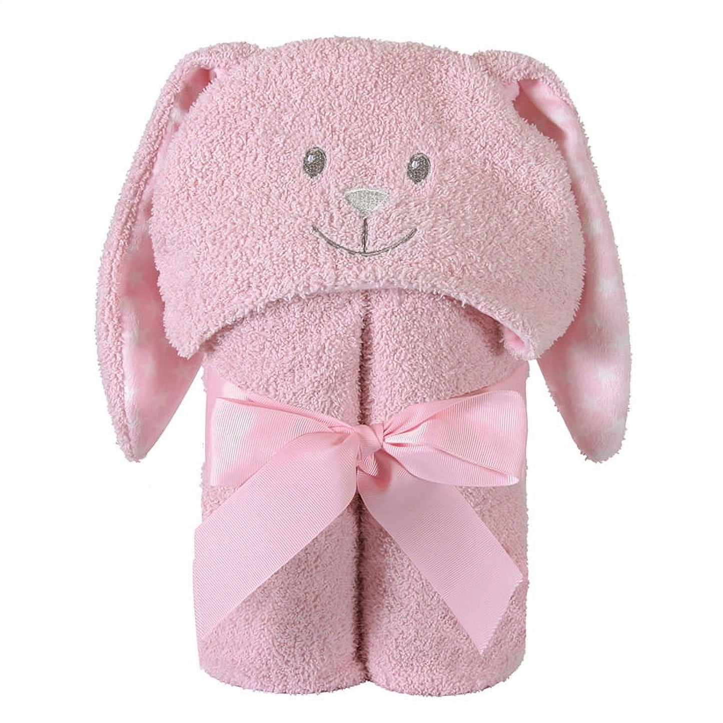 Stephan Baby Terry Plush Hooded Bath Towel, Pink Bunnie, 0-24 Months