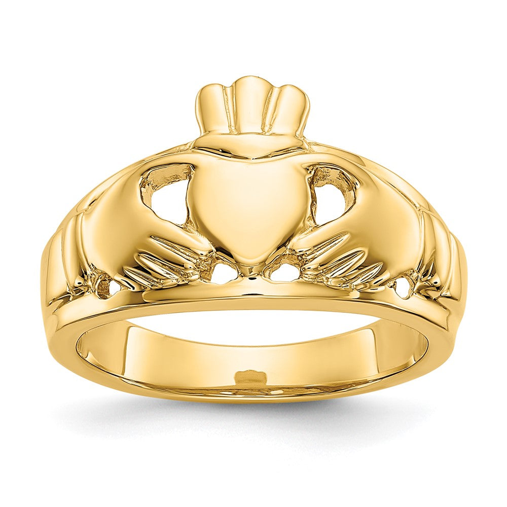 14k Polished Ladies Claddagh Ring Size 6