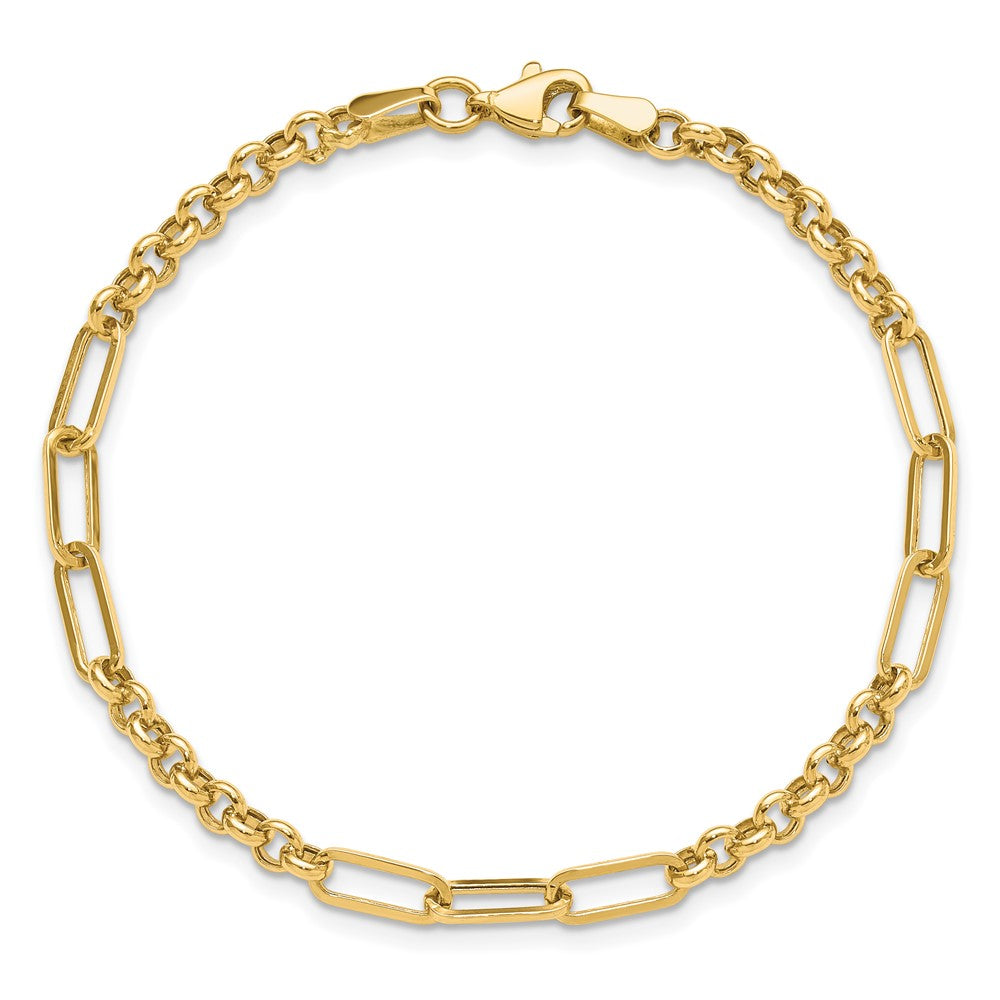 14K Polished Fancy Link Bracelet 7.5  inches