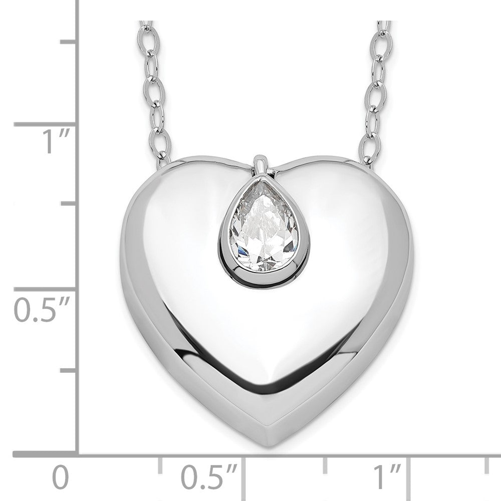 Sentimental Expressions Sterling Silver Rhodium-plated CZ Missing You Ash Holder 18 Inch Necklace 18 Inches