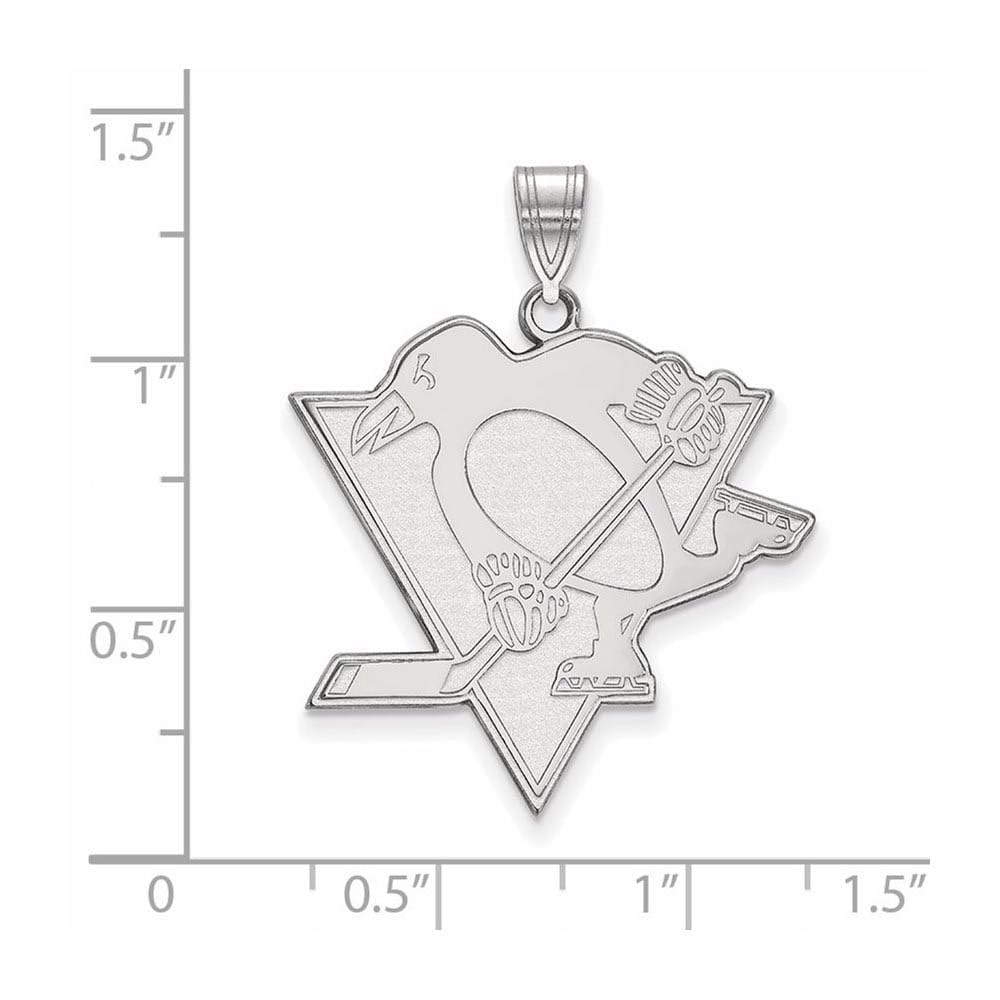 LogoArt NHL Pittsburgh Penguins Sterling Silver Extra Large Pendant