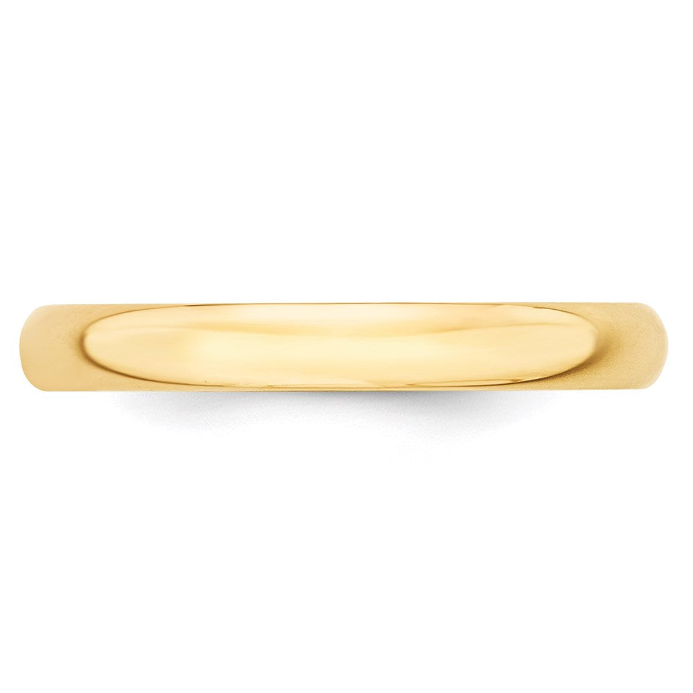 14k Yellow Gold 3mm Lightweight Half Round Wedding Band Size 6