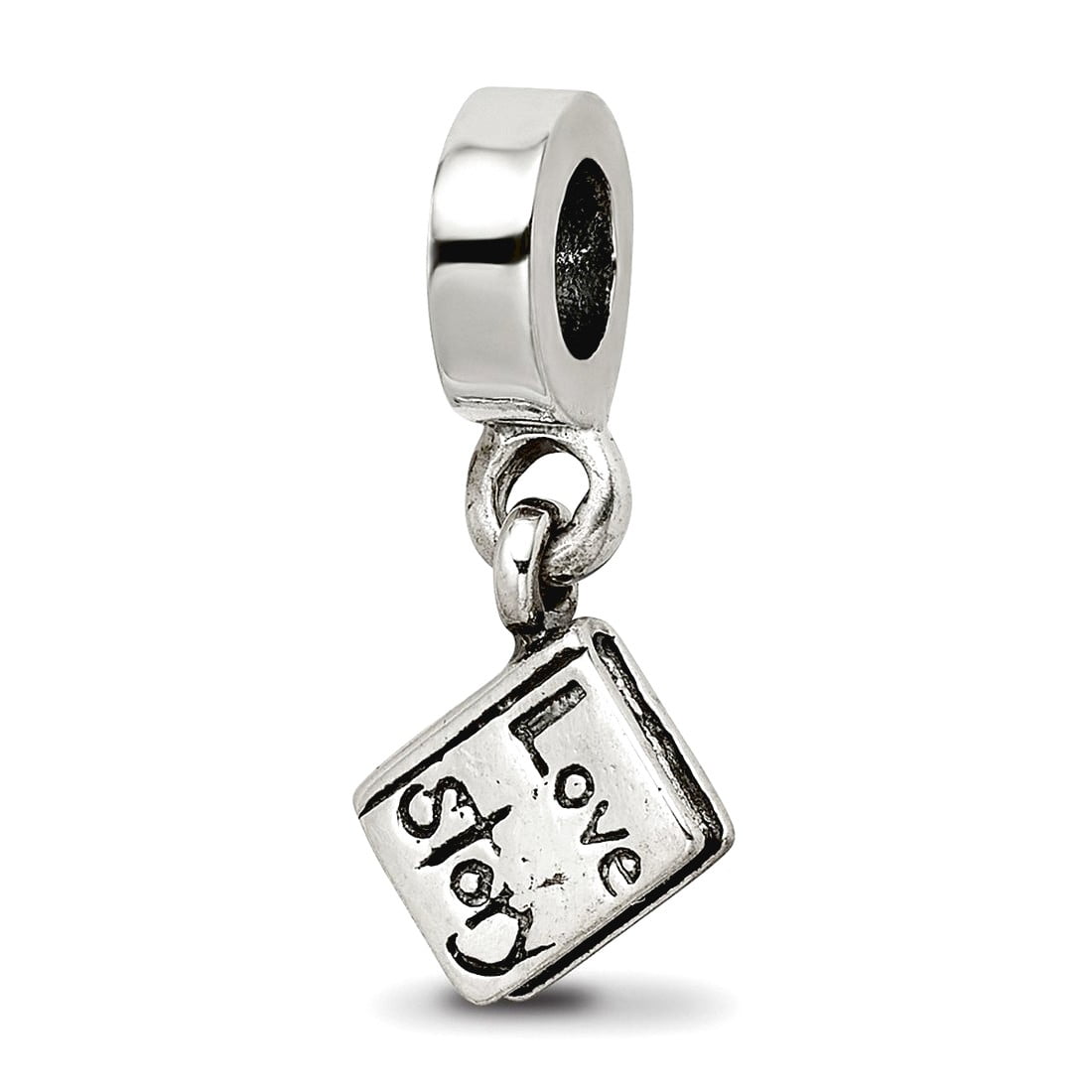 Sterling Silver Reflections Love Story Book Dangle Bead