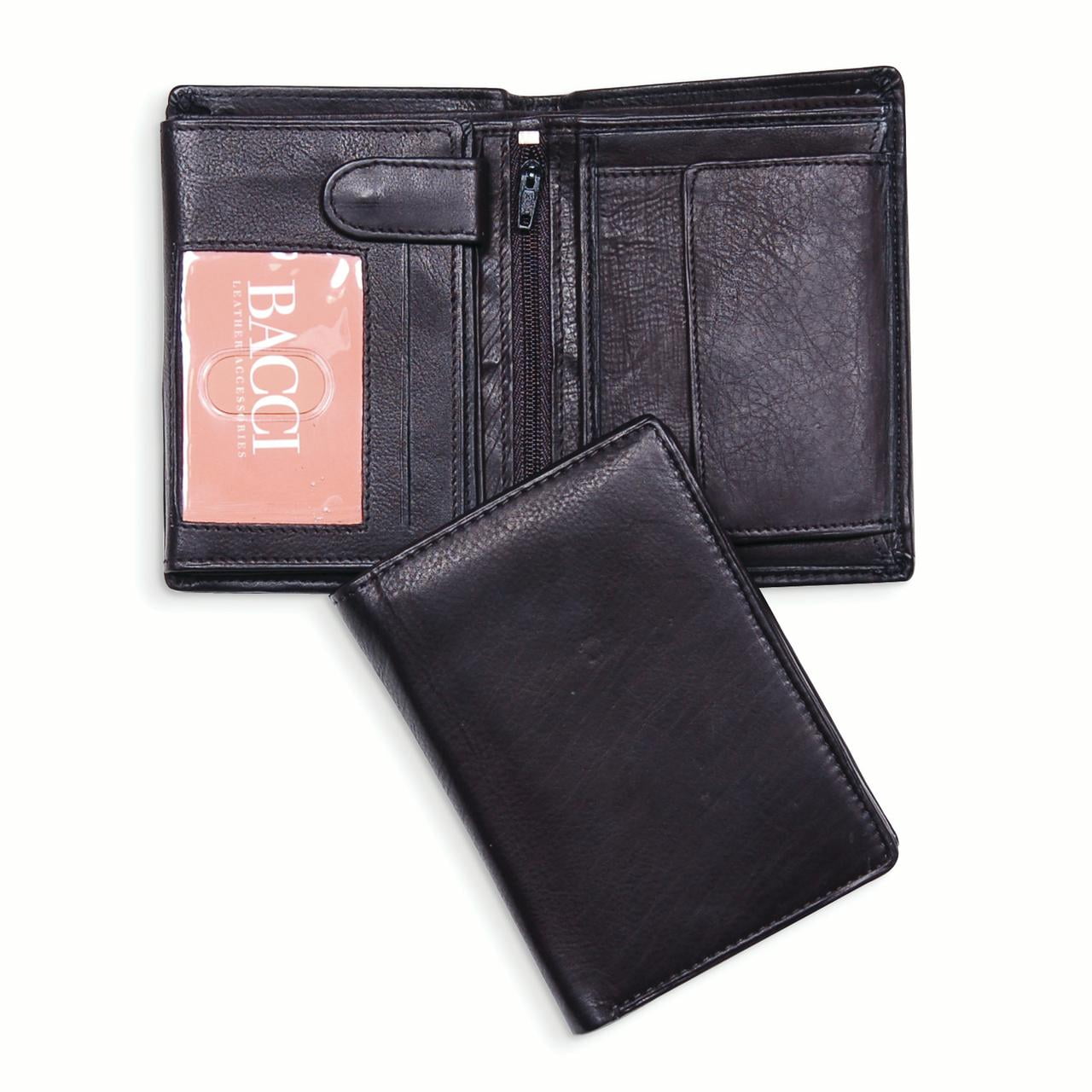 Black Top Grain Cowhide Euro Fold Hipster Wallet GM12794