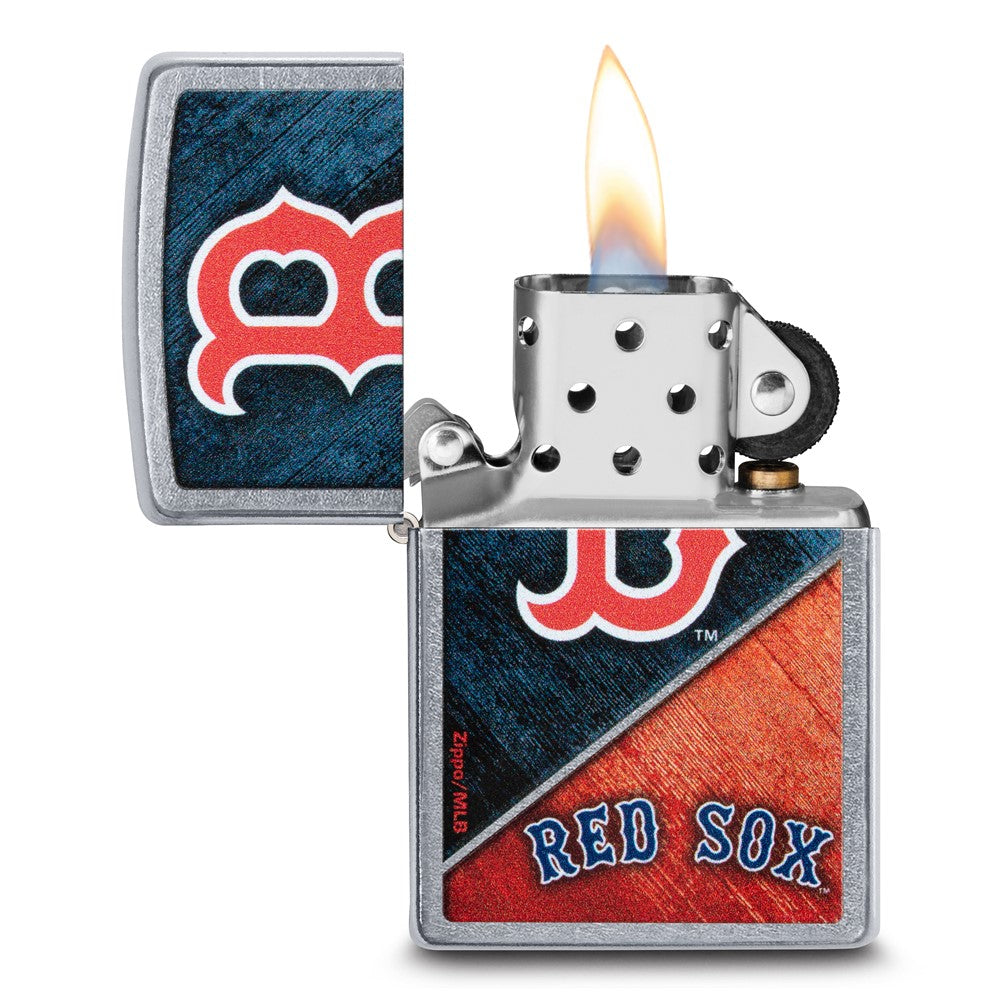 Zippo Street Chrome Boston Red Sox Color Image MLB Lighter