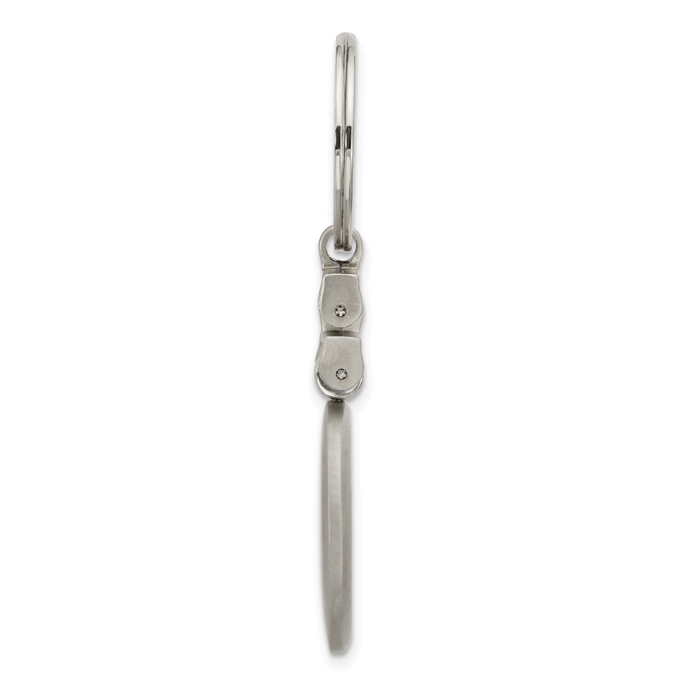 Silver-tone Circle Dangle Key Ring