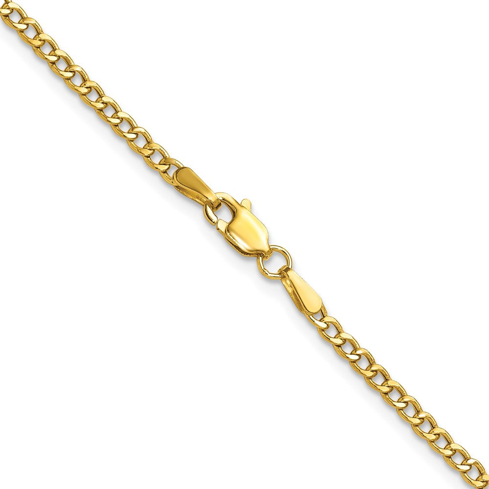 14k 2.5mm Semi-Solid Curb Chain