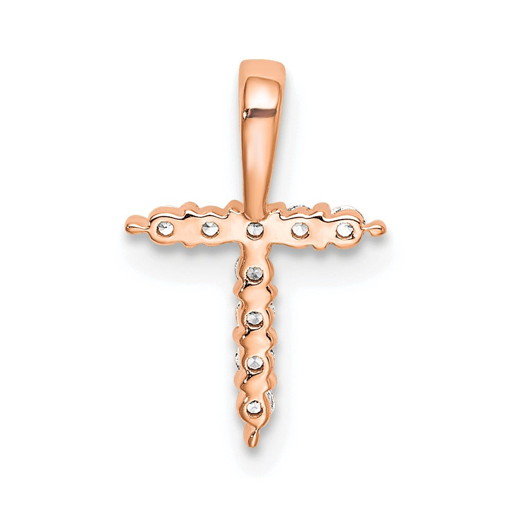 14KR Small Initial T Diamond Pendant