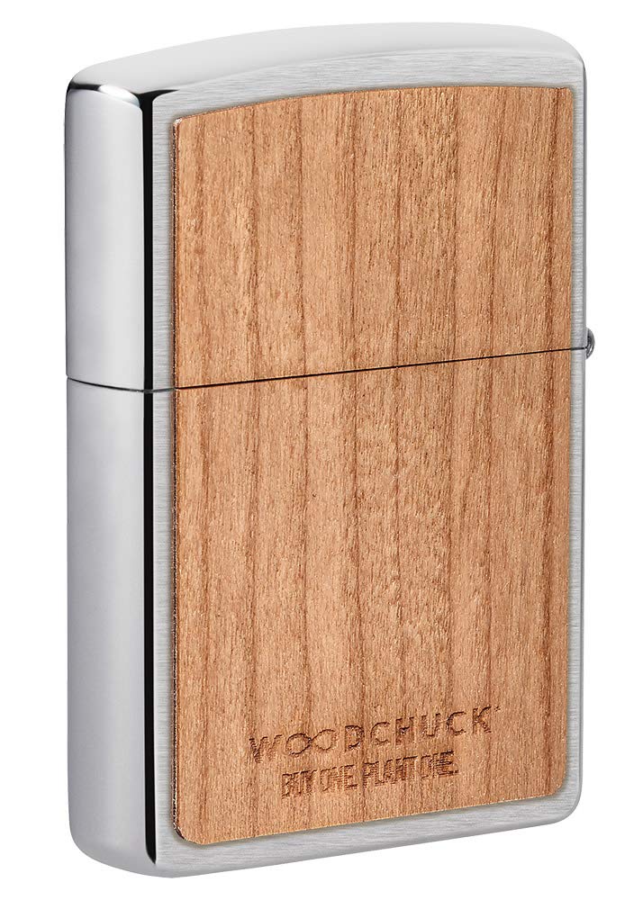 Zippo Woodchuck USA Cherry Brushed Chrome Pocket Lighter