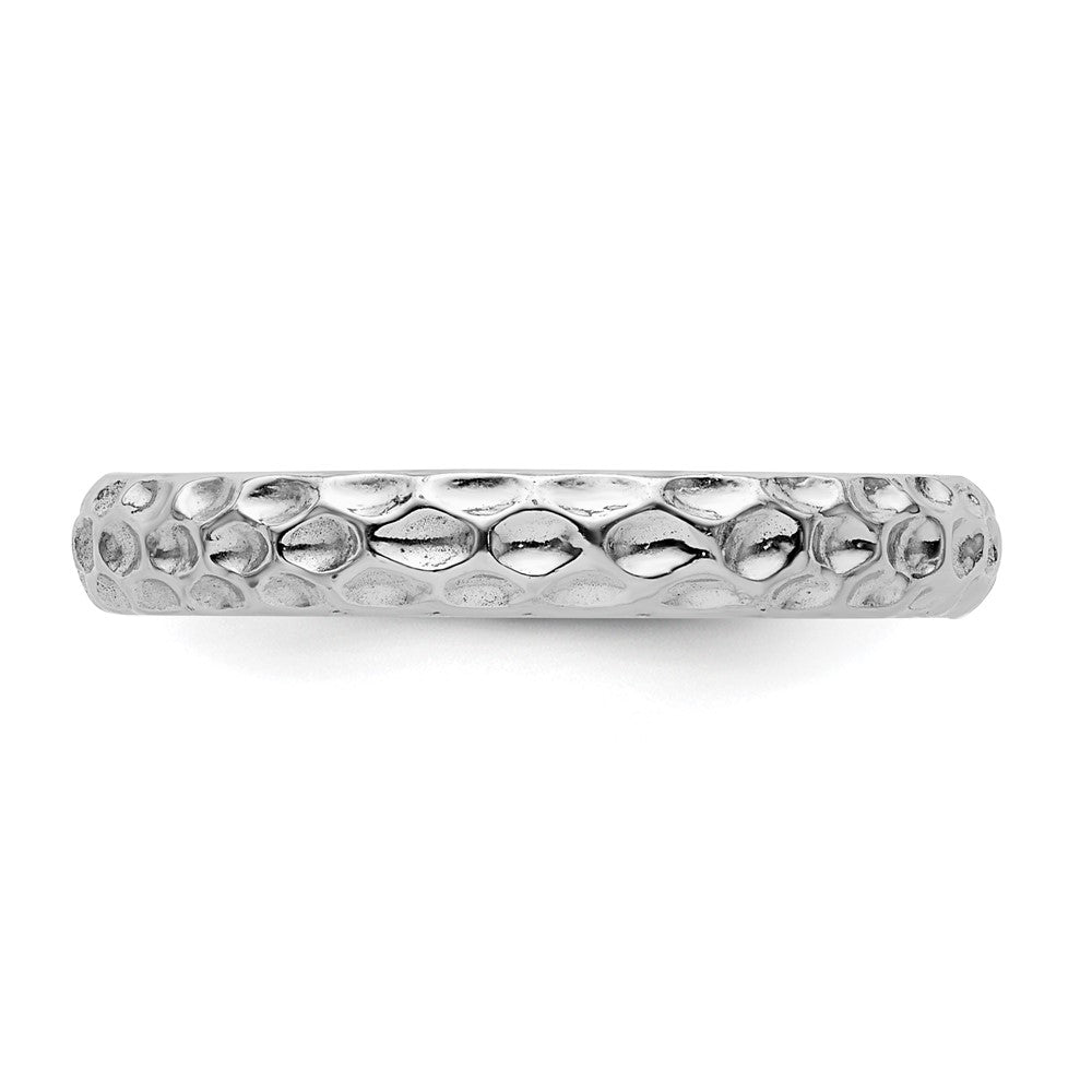Sterling Silver Stackable Expressions Rhodium Ring Size -10