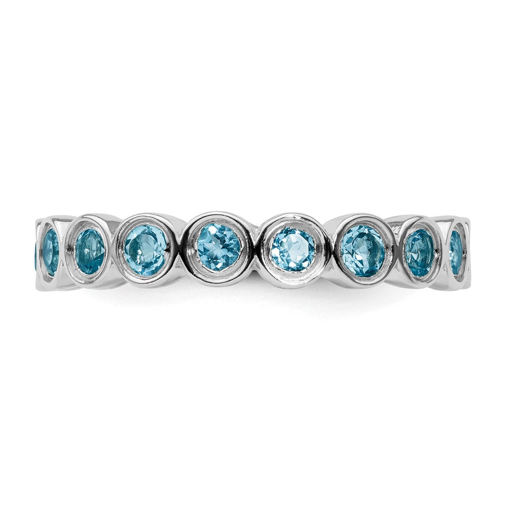 Sterling Silver Stackable Expressions Blue Topaz Ring Size -7