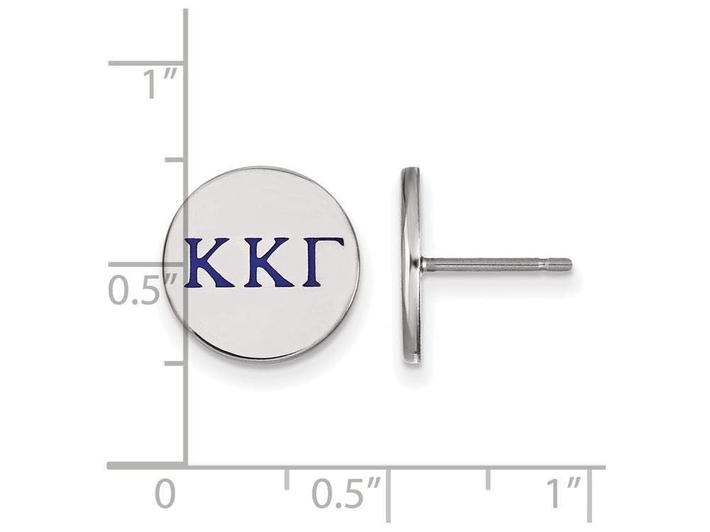 Sterling Silver Official Licensed Greek Sororities Kappa Kappa Gamma (???) Enameled Post Earrings