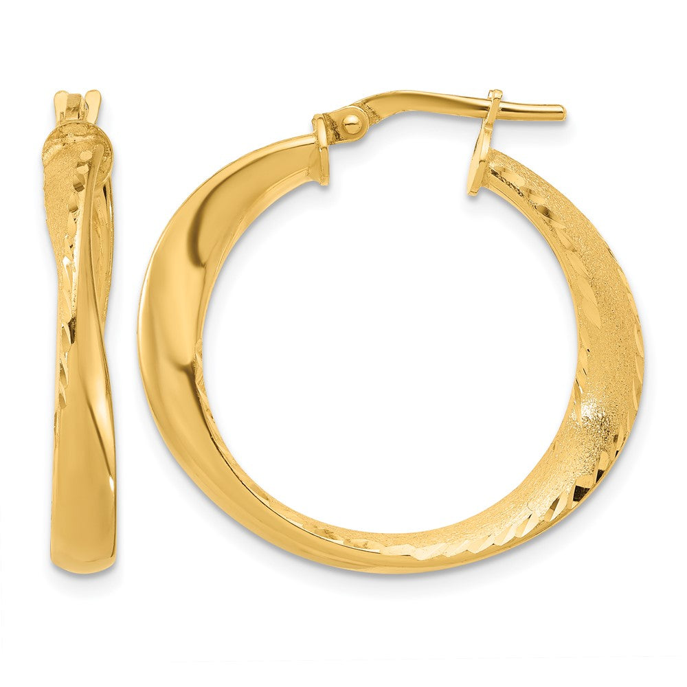 Sterling Silver Gold-plated Polished Hoop Earrings