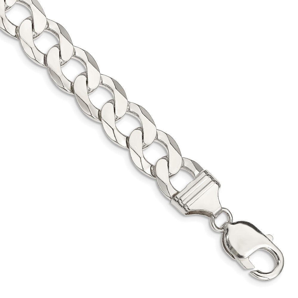 Sterling Silver 11.75mm Flat Curb Chain 9 inches