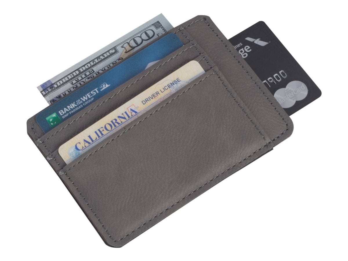 Bey-Berk UC103G - Card holder - leatherette - gray