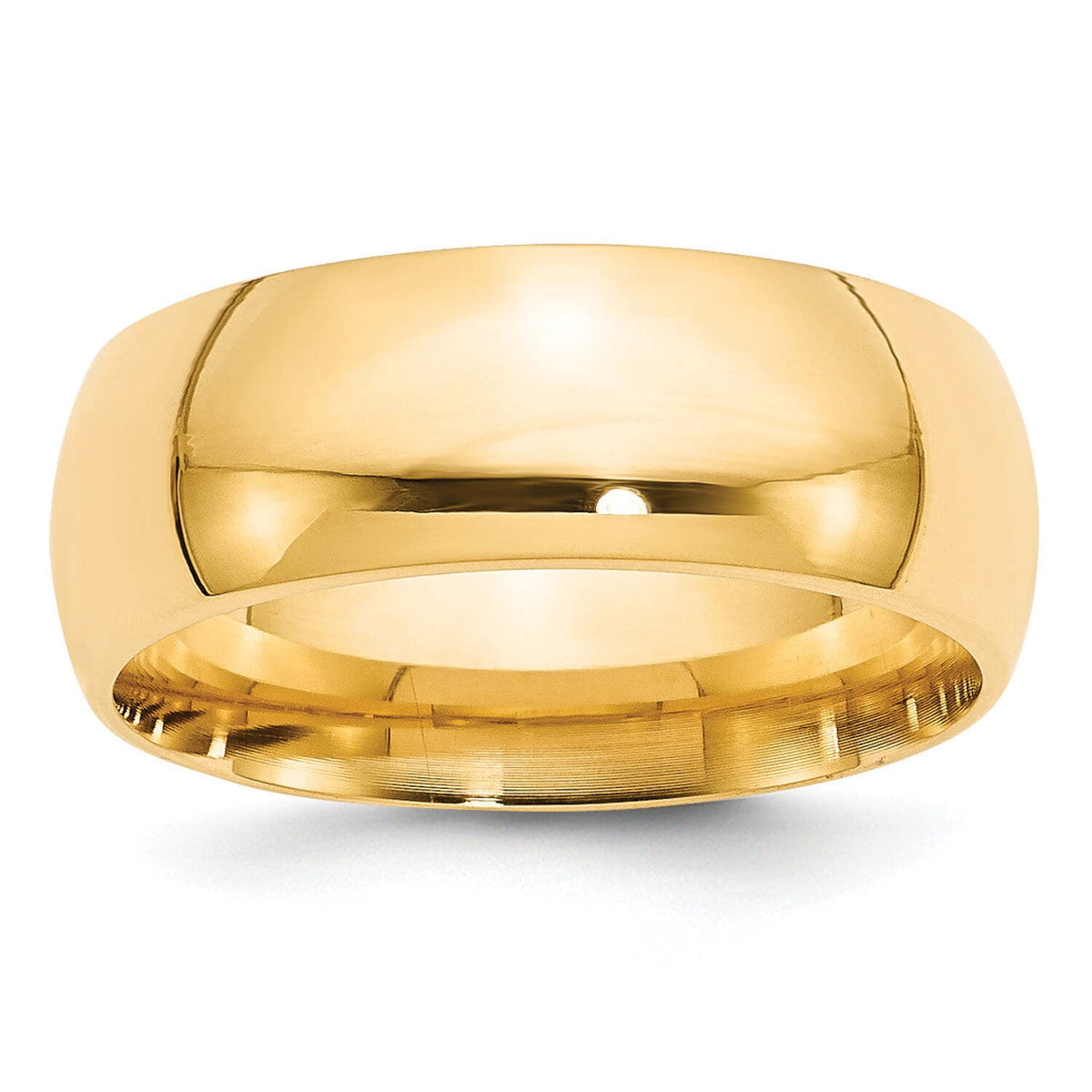14k Yellow Gold 8mm Standard Weight Comfort Fit Wedding Band Size 11.5