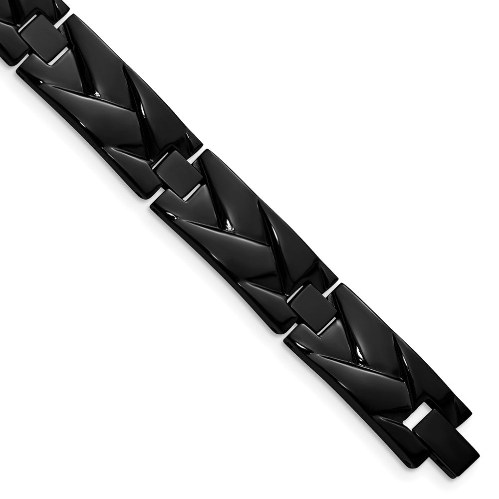 Stainless Steel Polished Black IP-plated  9in Bracelet 9 inches