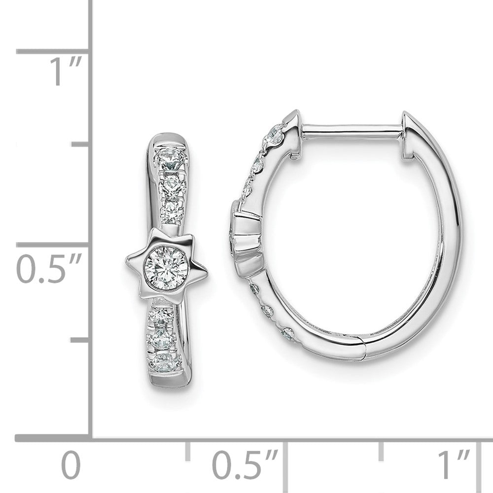 True Origin 14k White Gold 1/2 carat Lab Grown Diamond VS DEF Hinged Hoop Earrings