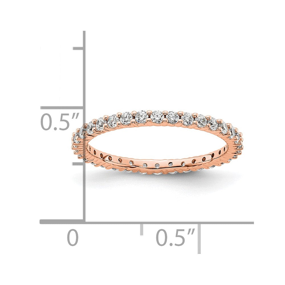 14k Rose Gold Polished Size 5 Shared Prong 1/2 carat Diamond Complete Eternity Band
