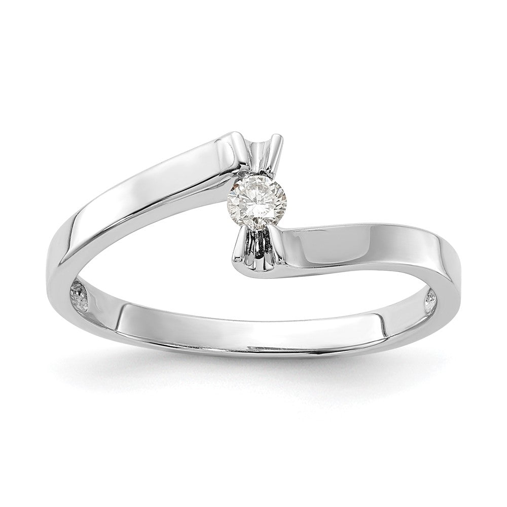 Sterling Silver Polished Diamond Ring