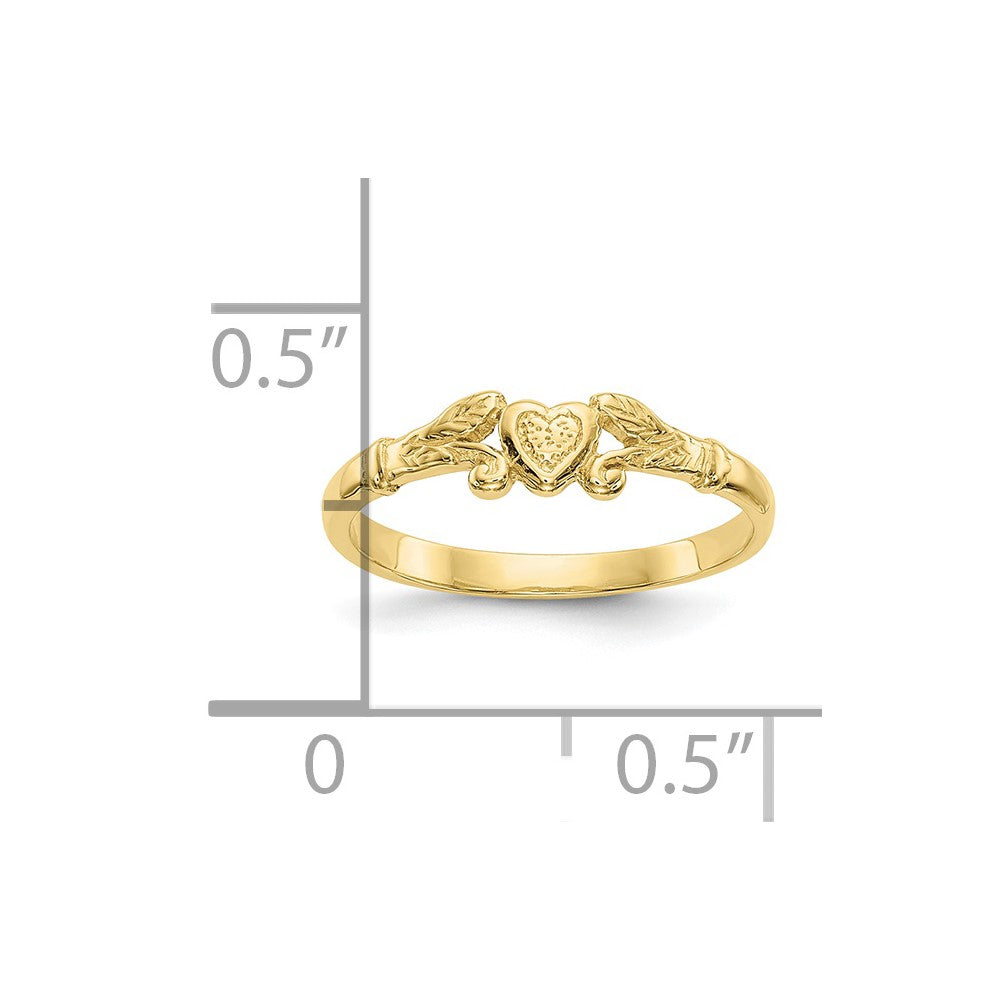 10k Heart Baby Ring Size 1