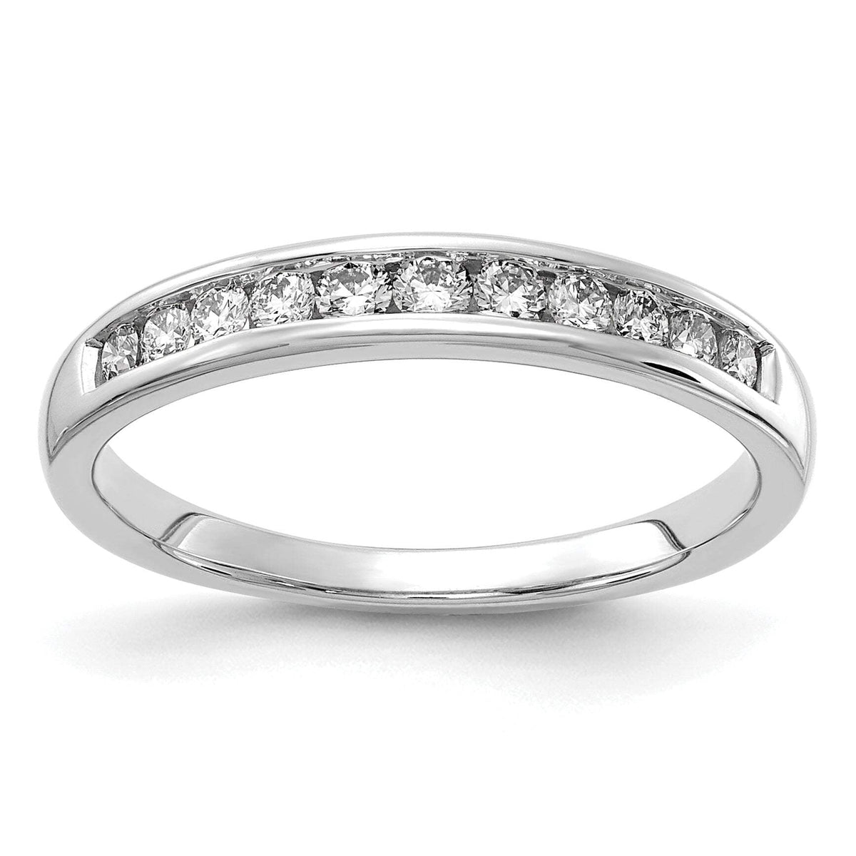 14k White Gold 1/3 carat Lab Grown Diamond VS/SI+ G+ Complete Channel Set Band