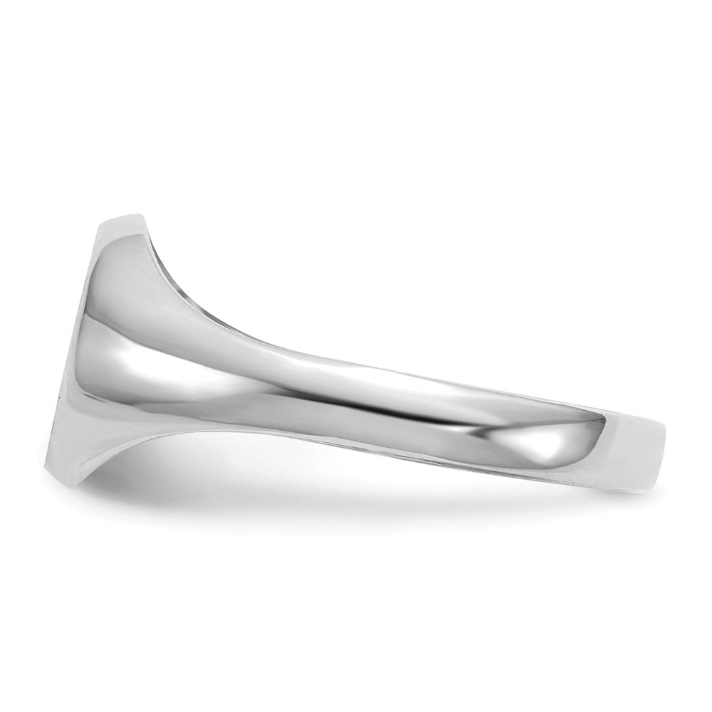 14k White Gold Childs Closed Back Signet Ring Size 5