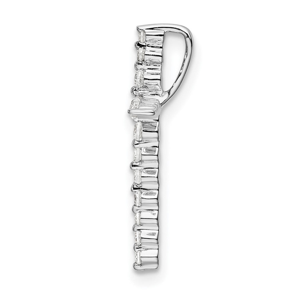14k White Gold 1/6 carat Lab Grown Diamond VS/SI+ G+ Cross Chain Slide Pendant