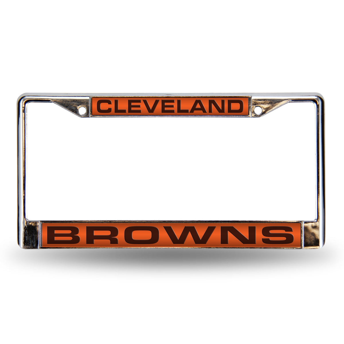 NFL Cleveland Browns Orange Laser Chrome Acrylic License Plate Frame QGC7077