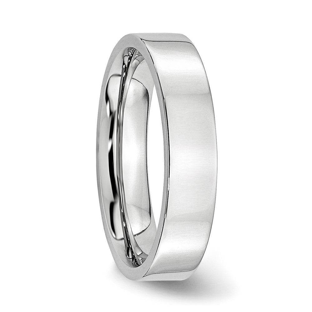 Cobalt Flat Polished 5mm Band Size - 10