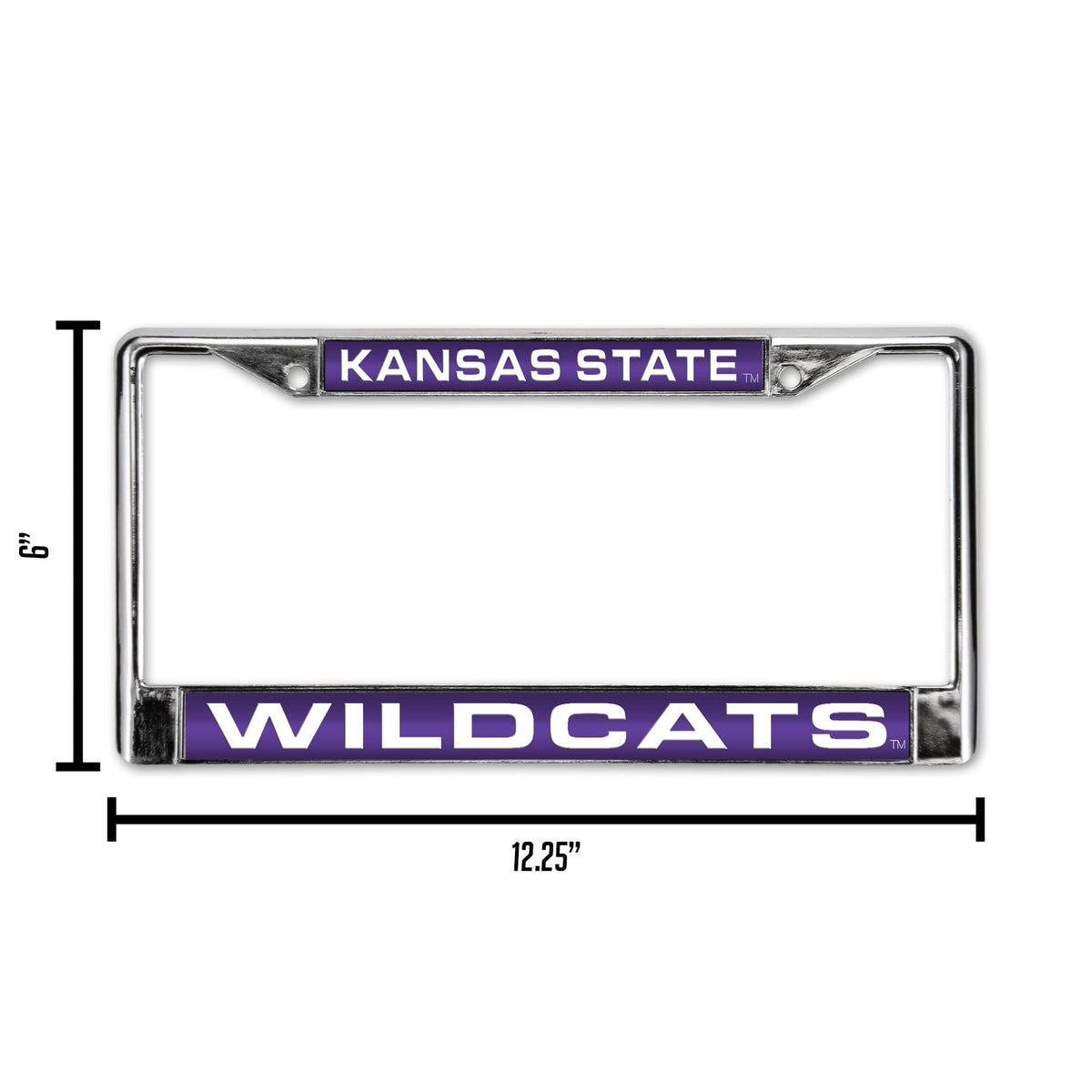 Kansas-St-Wildcat's Chrome Metal Laser Cut License Plate Frame