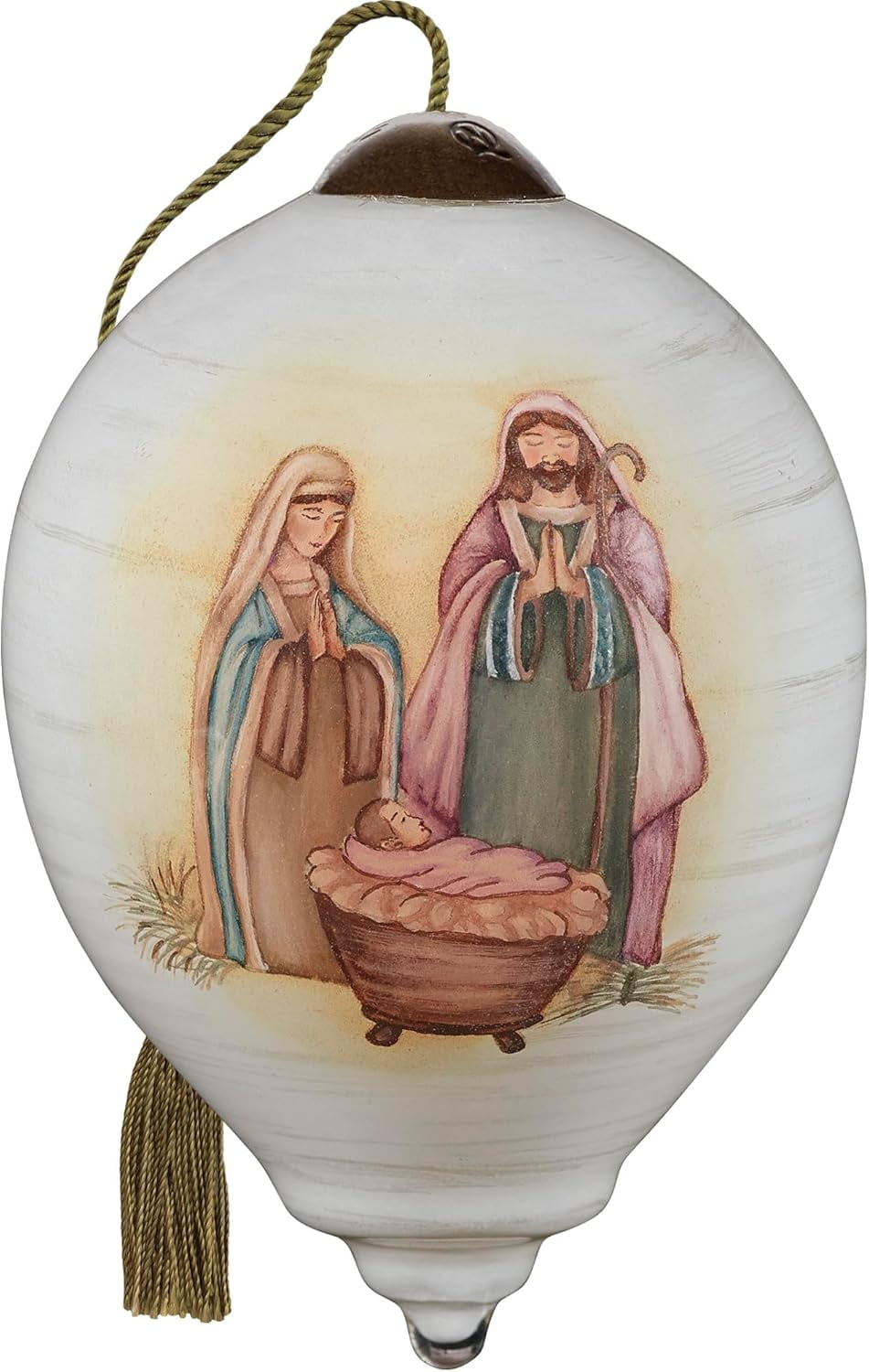 Ne'Qwa Ornament, Nativity-Let Every Heart Prepare Him Room, Hand Painted Blown Glass Ornament (7241113)