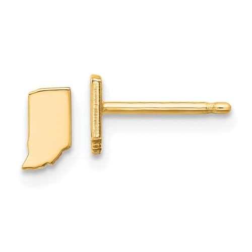 Sterling Silver/Gold-plated Indiana State Earrings