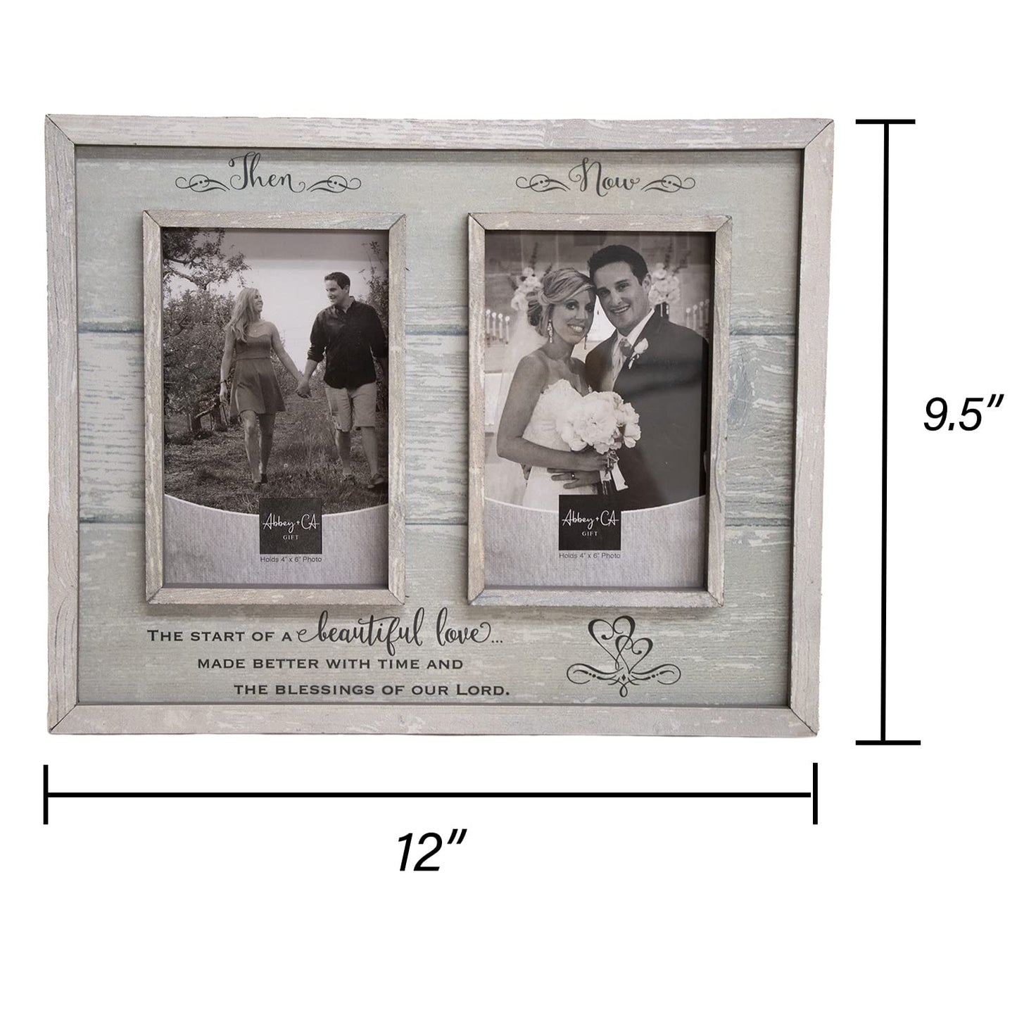 Abbey Gift Then & Now Anniversary Wood Frame, 12" x 9.5", Multicolor