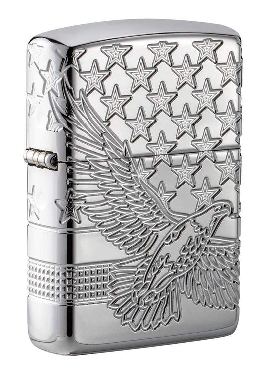 Zippo Patriotic Design High Polish Chrome Pocket Lighter