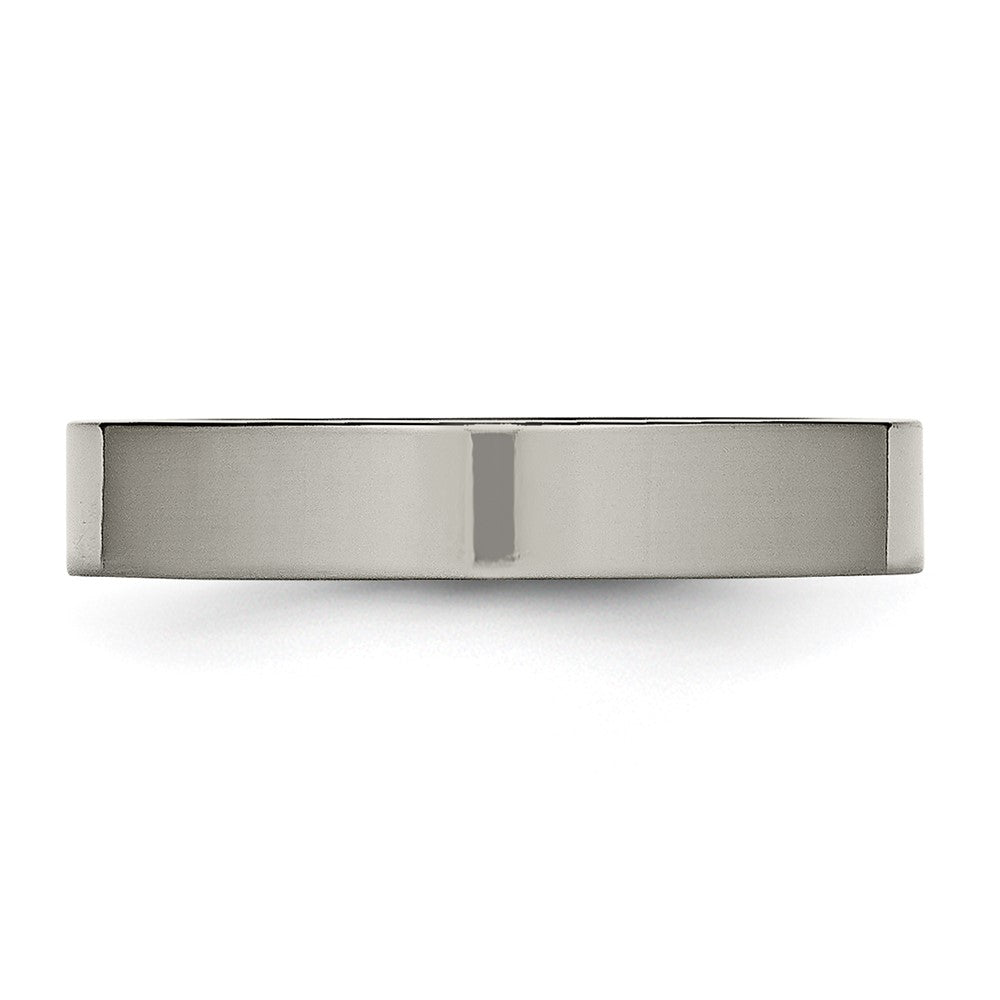 Titanium Polished 4mm Flat Comfort Fit Band Size - 11.5