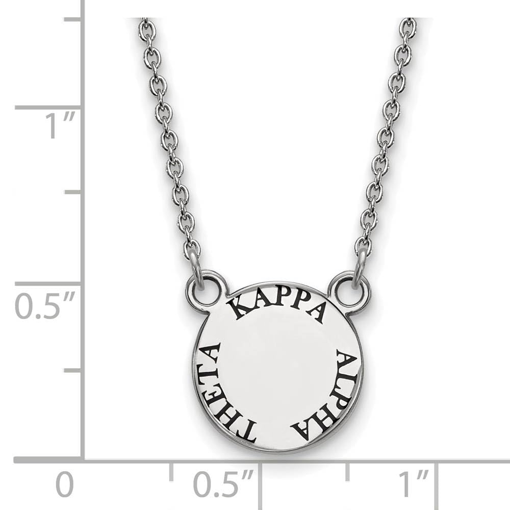 LogoArt Sterling Silver Kappa Alpha Theta Extra Small Enameled Pendant Necklace With 18 Inch